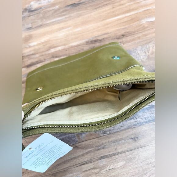 LL Bean green suede boat tote and wallet clutch NWT shoulder bag gorpcore spring - Picture 6 of 15